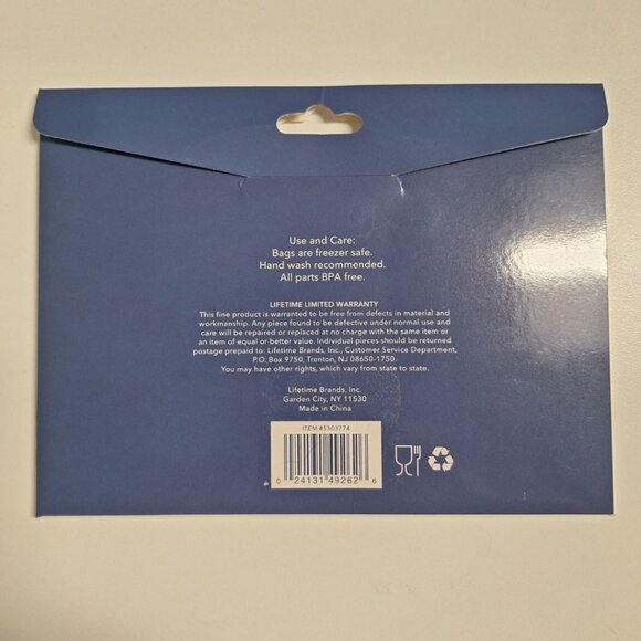 Colourworks Reusable Snack Bag Purple Set of 2 BPA‎ Free Freezer Lunch School - Picture 3 of 7